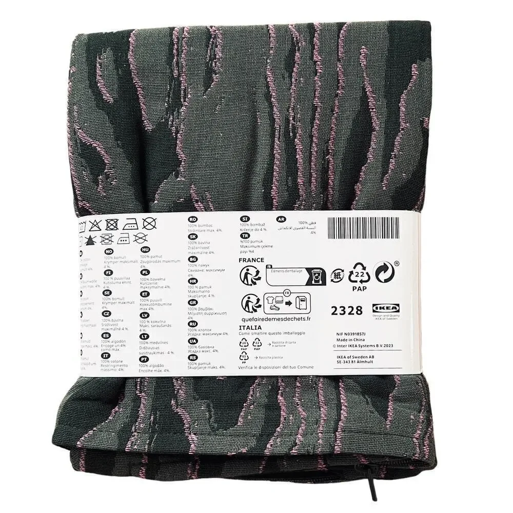 IKEA TANDMOTT Green & Pink Jacquard-Woven Pillow Cover 20